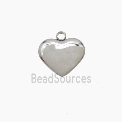 Raw Stainless Steel Heart Pendant