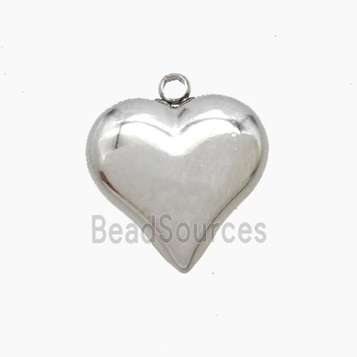 Raw Stainless Steel Heart Pendant