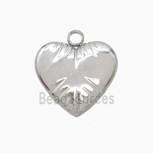 Raw Stainless Steel Heart Pendant
