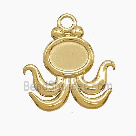 Stainless Steel Octopus Pendant Gold Plated