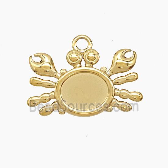 Stainless Steel Crab Pendant Gold Plated