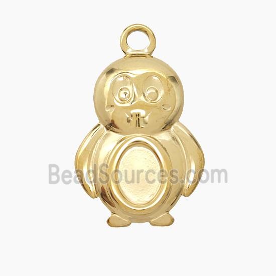 Stainless Steel Penguin Pendant Gold Plated