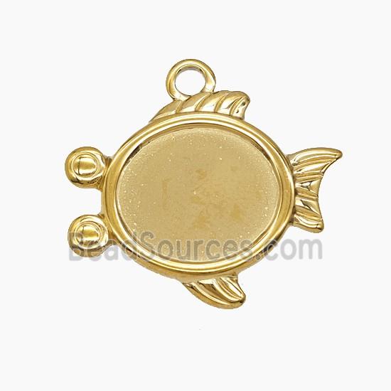 Stainless Steel Fish Pendant Gold Plated