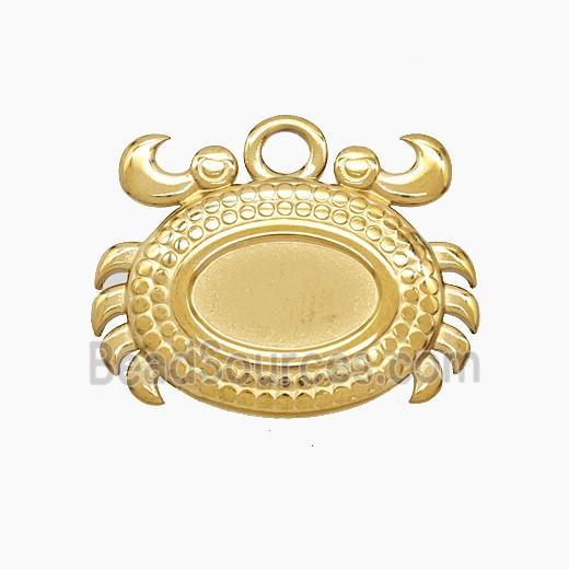 Stainless Steel Crab Pendant Gold Plated