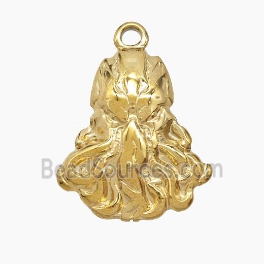 Stainless Steel Octopus Pendant Gold Plated