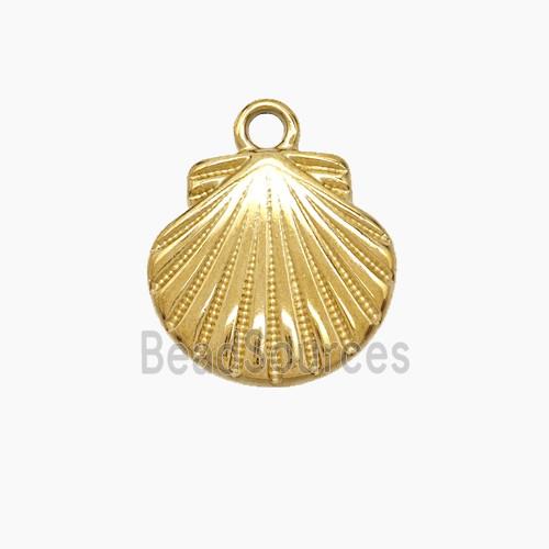 Stainless Steel Scallop Shell Pendant Gold Plated