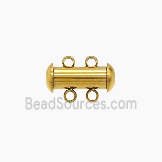 Stainless Steel Clasp 2Strings Magnetic Gold plated
