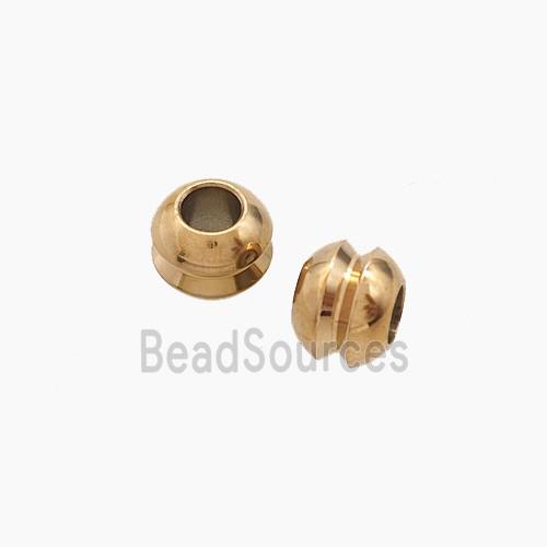 Stainless Steel Rondelle Beads Large Hole Gold plated