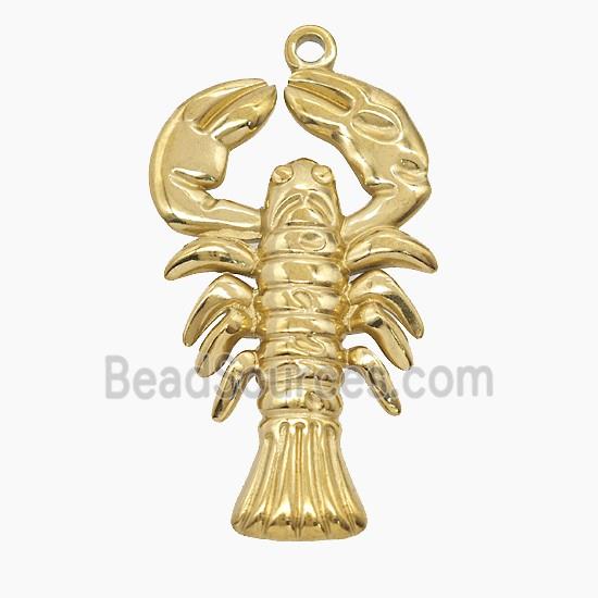 Stainless Steel Crab Pendant Gold plated