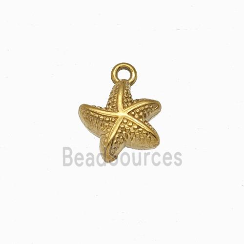 Stainless Steel Starfish Pendant Gold Plated