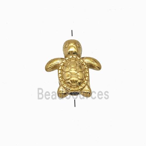 Stainless Steel Tortoise Beads Gold Plated