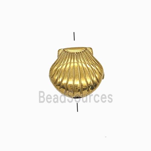 Stainless Steel Scallop Shell Beads Gold Plated