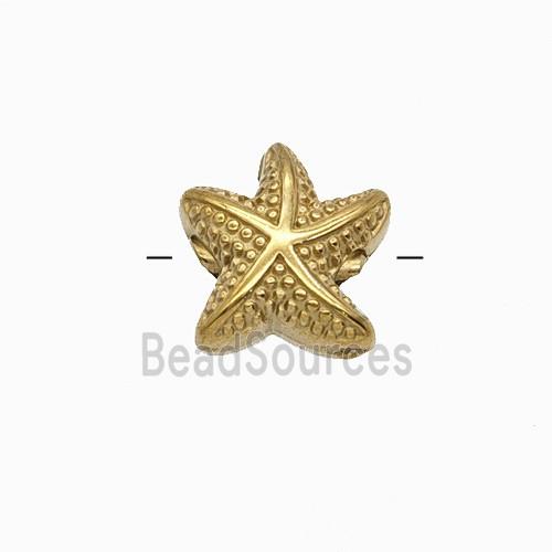 Stainless Steel Starfish Beads Gold Plated