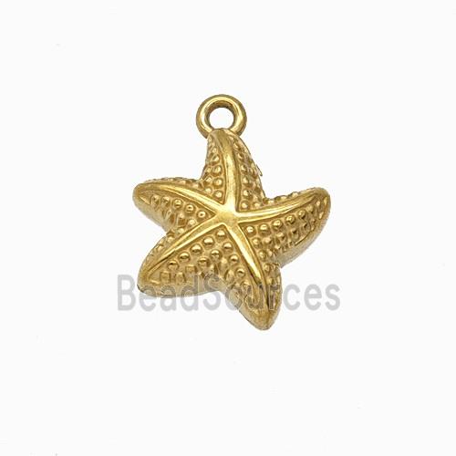 Stainless Steel Starfish Pendant Gold Plated