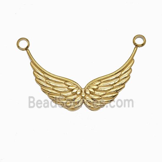 Stainless Steel Angel Wings Pendant 2loops Gold Plated