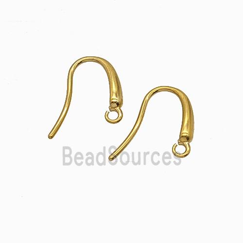 Stainless Steel Hook Earrings Gold Plated