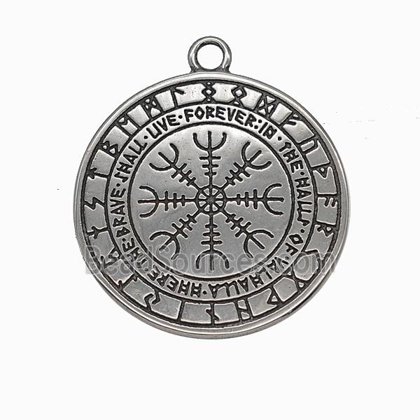 Viking Wolf Charms 304 Stainless Steel Tree Pendant Antique Silver