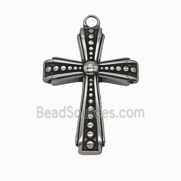304 Stainless Steel Cross Pendant Antique Silver