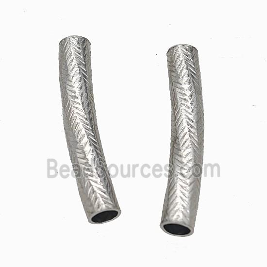 Raw Stainless Steel Tube Beads Curving Large Hole