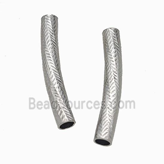 Raw Stainless Steel Tube Beads Curving Large Hole