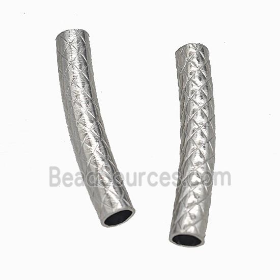 Raw Stainless Steel Tube Beads Curving Large Hole