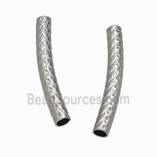 Raw Stainless Steel Tube Beads Curving Large Hole