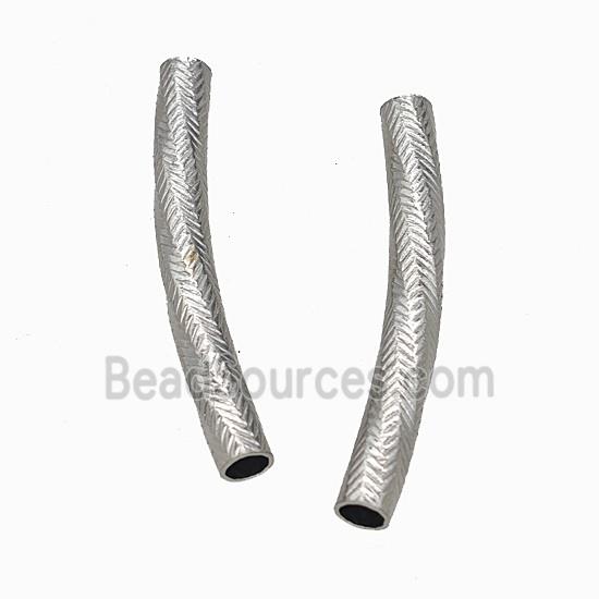 Raw Stainless Steel Tube Beads Curving Large Hole