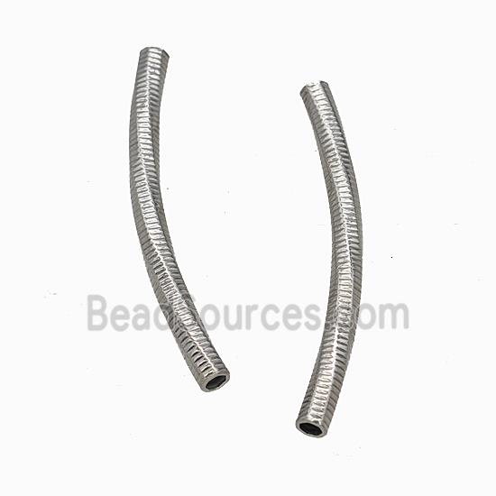 Raw Stainless Steel Tube Beads Curving Large Hole