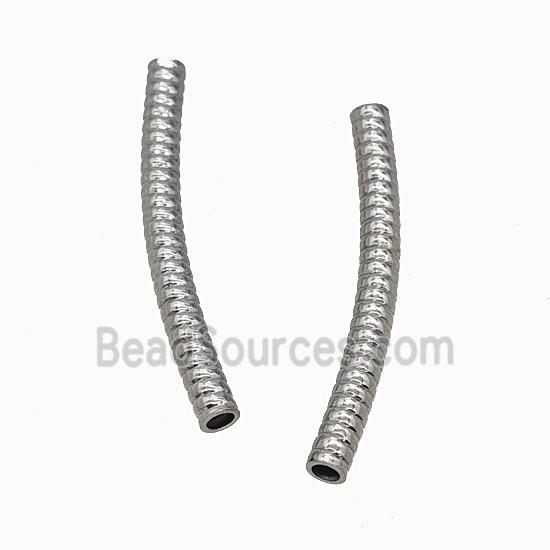 Raw Stainless Steel Tube Beads Curving Large Hole