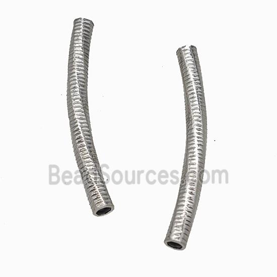 Raw Stainless Steel Tube Beads Curving Large Hole