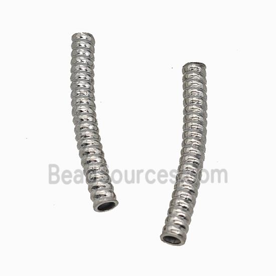 Raw Stainless Steel Tube Beads Curving Large Hole