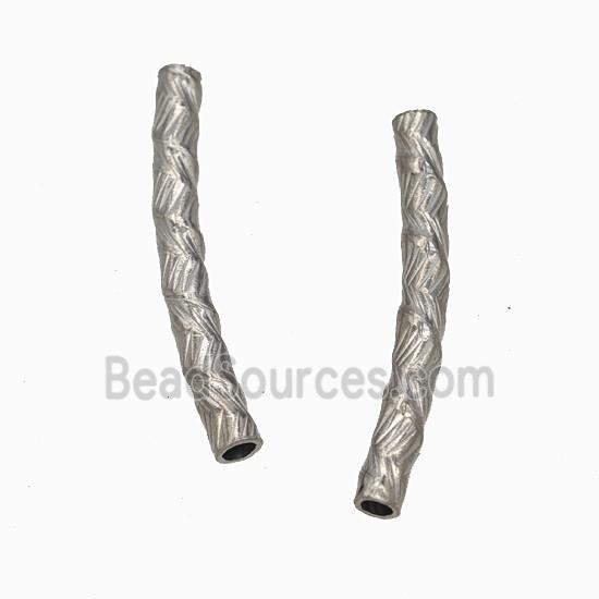 Raw Stainless Steel Tube Beads Curving Large Hole