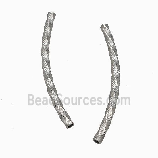 Raw Stainless Steel Tube Beads Curving Large Hole