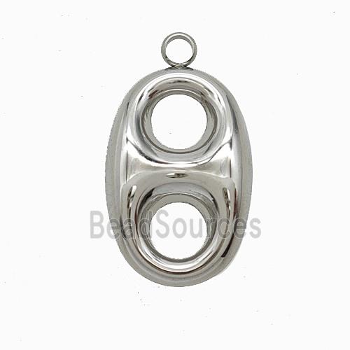 Soda Pop Pull-tab Charms Raw Stainless Steel Pendant