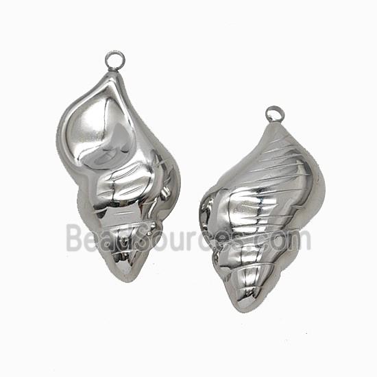 Raw Conch Shell Charms Stainless Steel Pendant