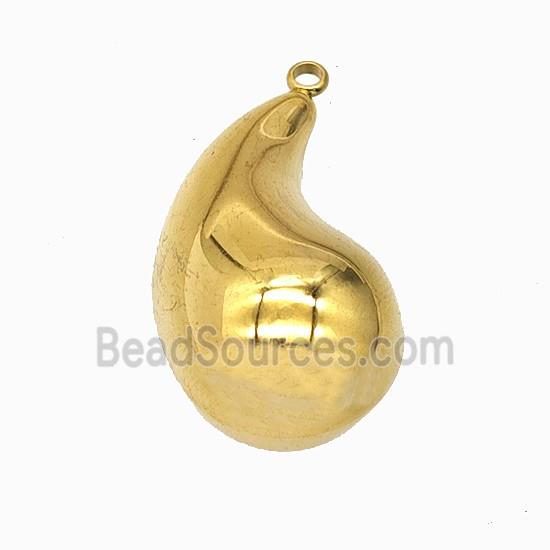 Stainless Steel Teardrop Pendant Gold Plated