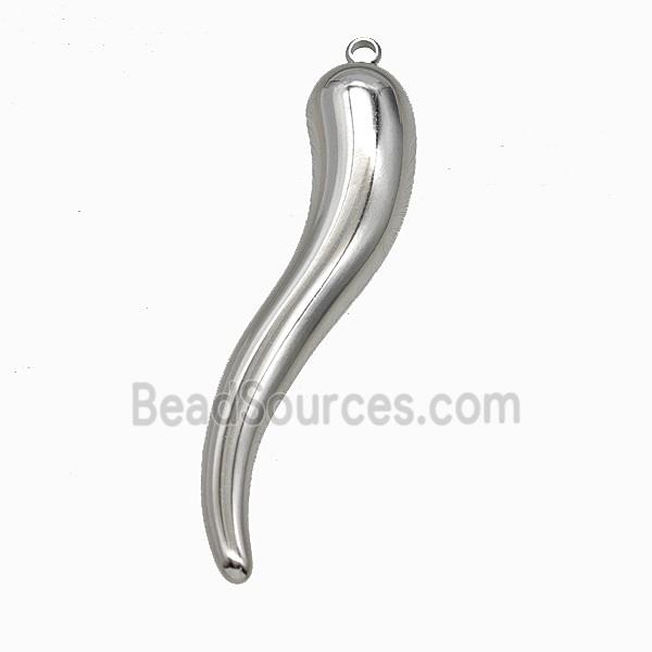 Raw Stainless Steel Chili Pendant