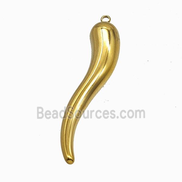 Stainless Steel Chili Pendant Gold Plated