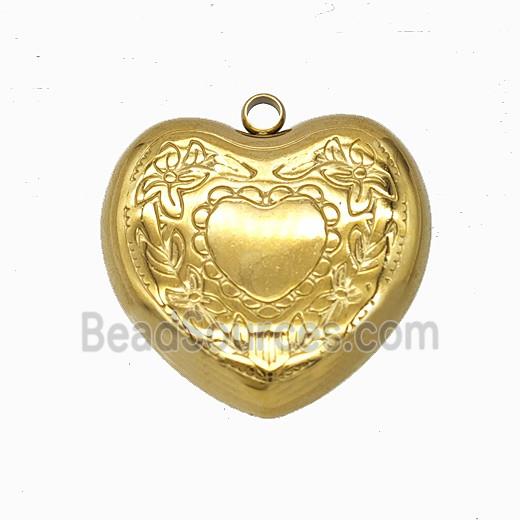 Stainless Steel Heart Pendant Gold Plated