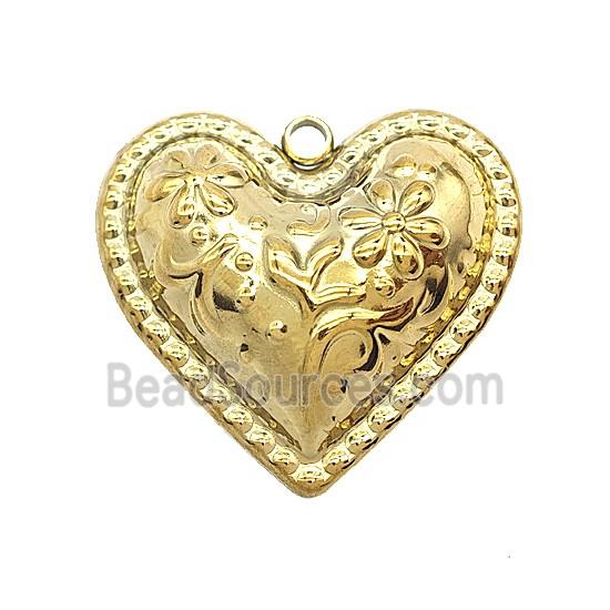 Stainless Steel Heart Pendant Gold Plated