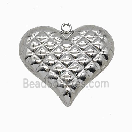 Raw Stainless Steel Heart Pendant Hammered