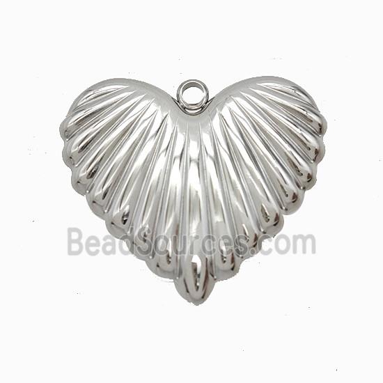 Raw Stainless Steel Heart Pendant