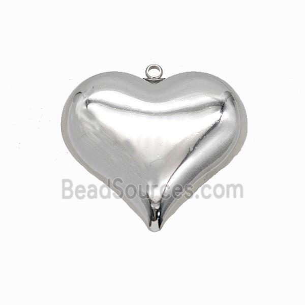 Raw Stainless Steel Heart Pendant