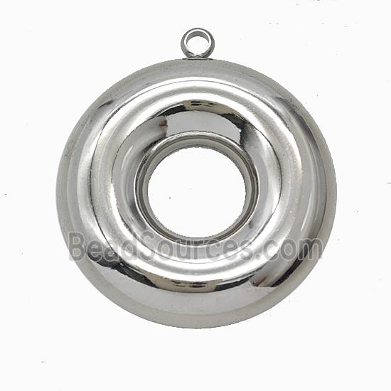 Raw Stainless Steel Donut Pendant