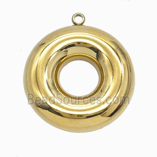 Stainless Steel Donut Pendant Gold Plated
