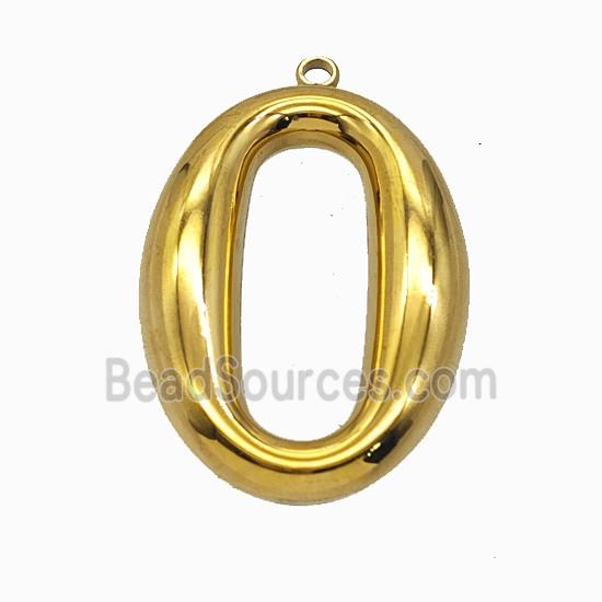 Stainless Steel House Number 0 Pendant Gold Plated