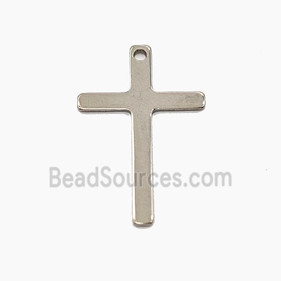Raw Stainless Steel Cross Pendant