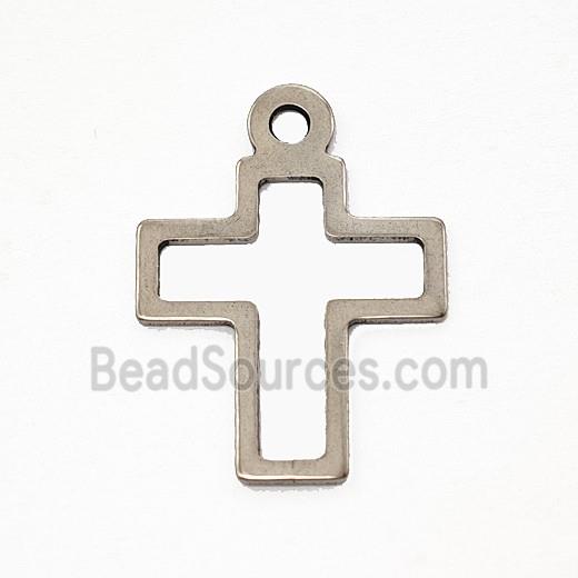 Raw Stainless Steel Cross Pendant