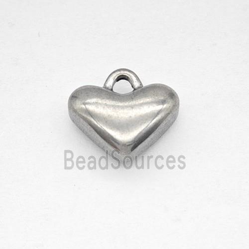 Raw Stainless Steel Heart Pendant