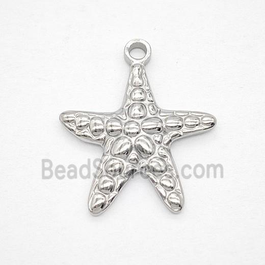 Raw Stainless Steel Starfish Pendant